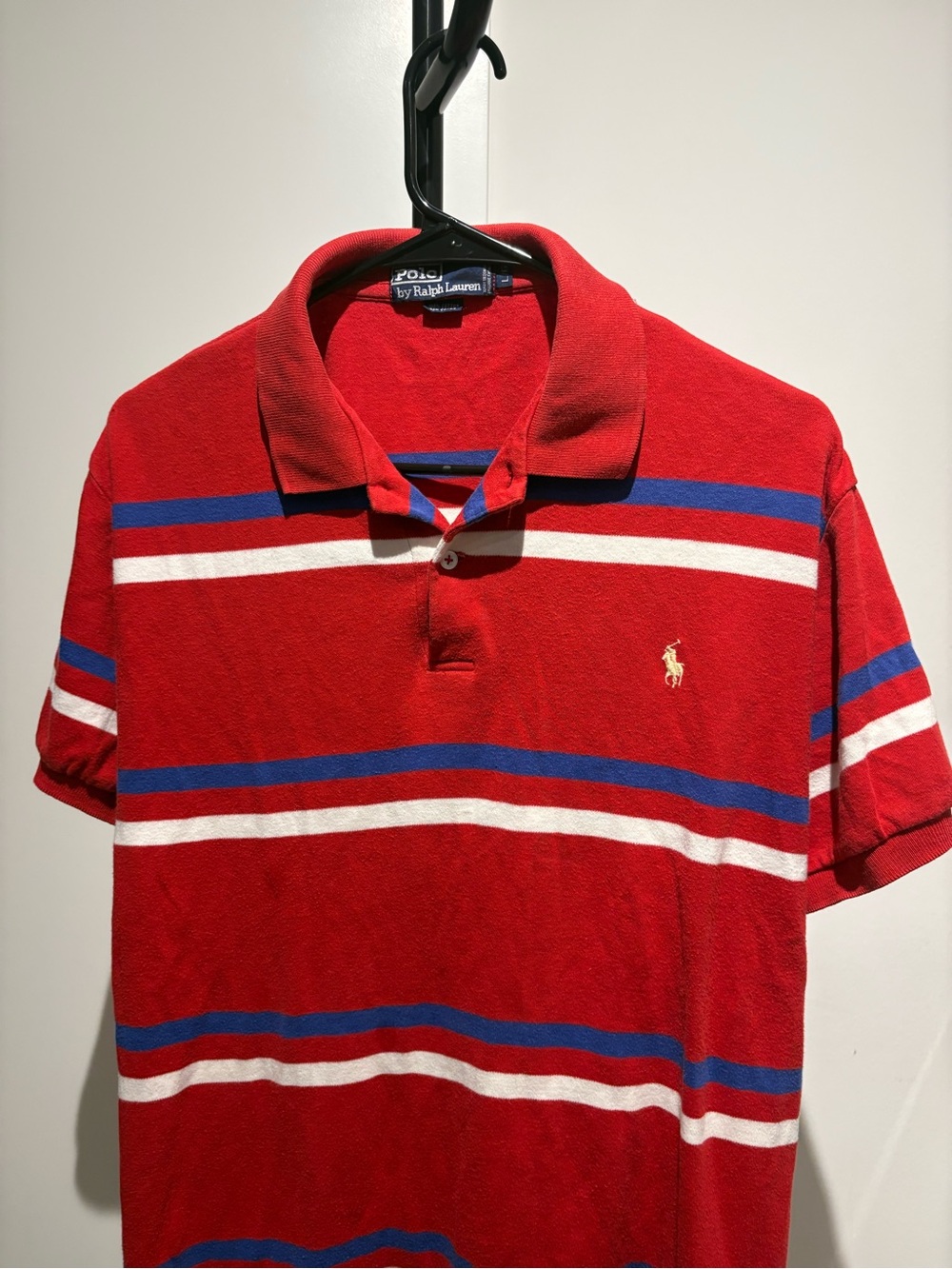 Polo by Ralph Lauren Red Stripe Polo with Blue & White Bands - Picture 2 of 8